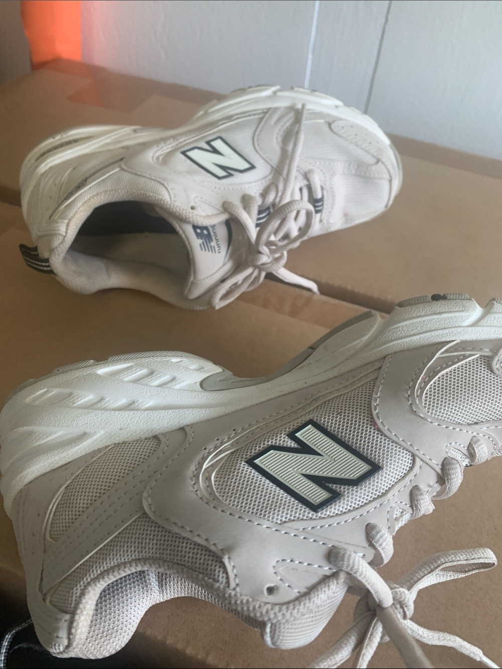 New Balance White and Gray Walking Sneakers - Picture 7 of 7